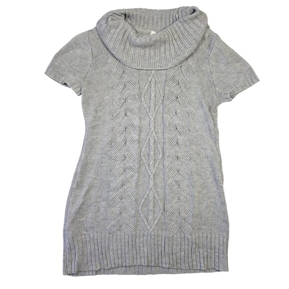 No Boundaries Sweaters - No Boundaries Womens XXL Cowl Neck Cable Knit Short Sleeve Sweater Dress Boho